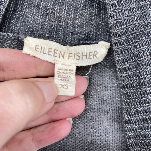 Eileen Fisher Gray Linen Cardigan Size XS - Picture 2 of 4